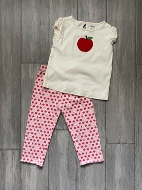 Gymboree Girls Kids Apple Cotton Bundle Red and Pink Set